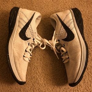 Nike Flyknit Lunar 3 - White/Grey/Black - Size 10